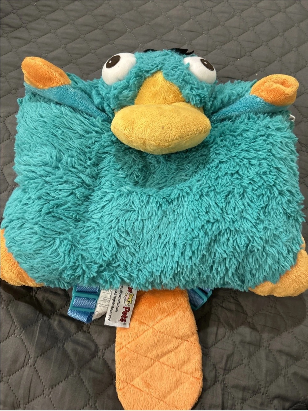 Disney Pillow Pal Teal & Orange Perry The Platypus Backpack